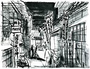 $郷愁のイラストレーション-荷風072