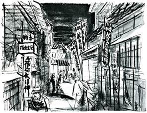$郷愁のイラストレーション-荷風072